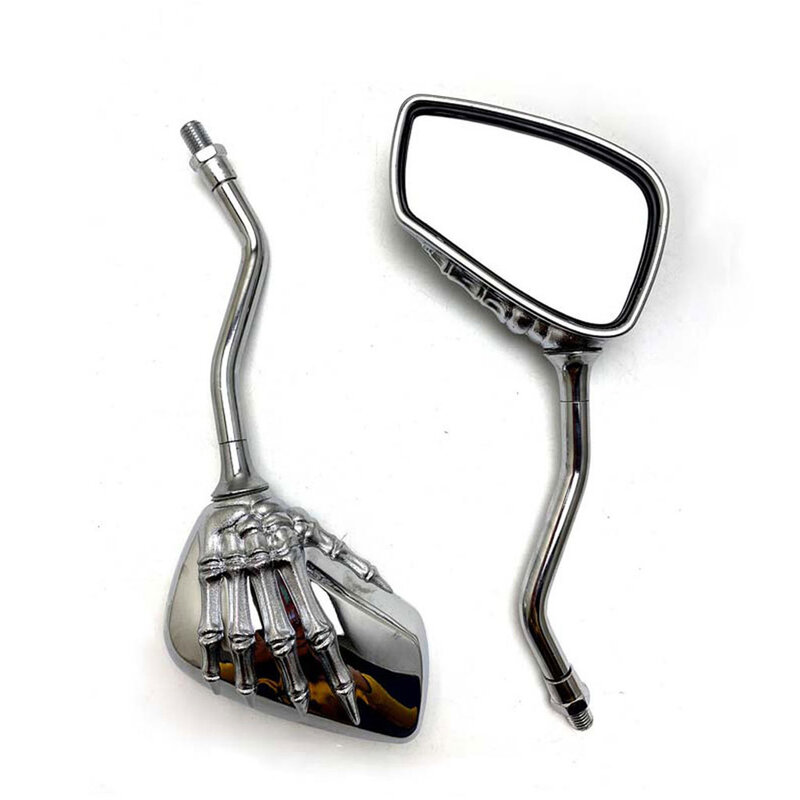 General Motorcycle Scooter Rearview Mirror Modification Skull Craw Shadow Rearview Mirror Pair 8mm 10mm