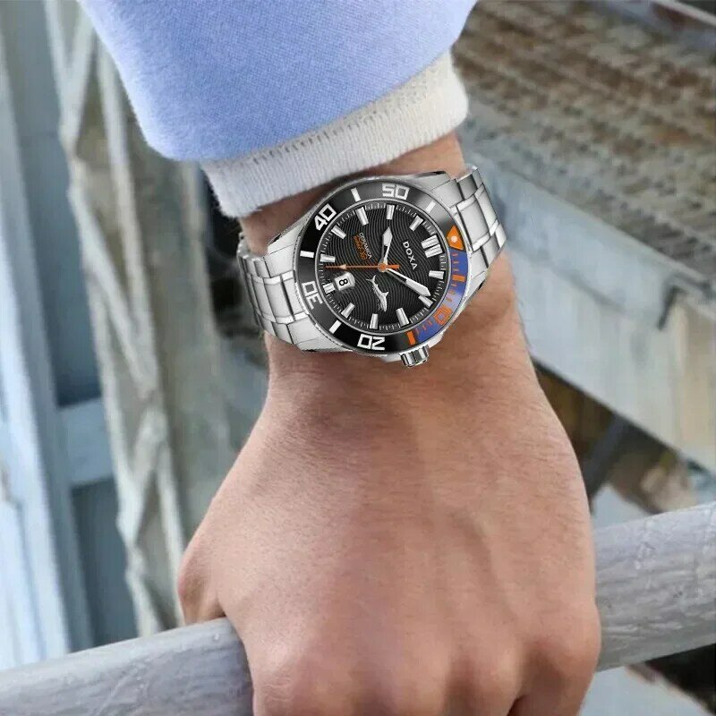 Zegarek DOXA męski luksusowy ze stali nierdzewnej wodoodporny kwarcowy sportowy do nurkowania świecący zegarek z duchami na Boże Narodzenie prezent męski zegarek