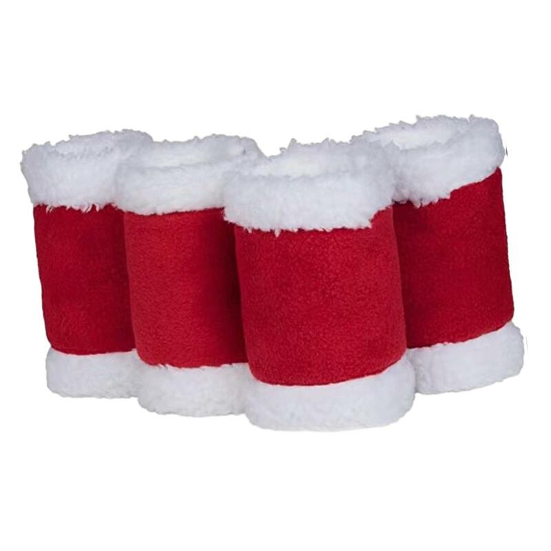 Leggings de lana Polar para saltar, 4 piezas, envolturas de pierna de caballo, botas de mosca, entrenamiento de Navidad, suministros de desfiles de Cosplay