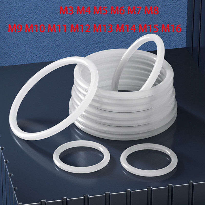 50pc nitril silikon kautschuk o-ring od 3-16mm weiß dichtung ring hitze beständige lebensmittel qualität wasserhahn waschanlage heizung flach dichtung CS1-3mm