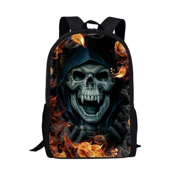 Cool Skull Print Men Backpack Kids Boys Girls Backpacks Child School Bags for Teenage Daily Bagpack Book Bag Back Packs Bookbag