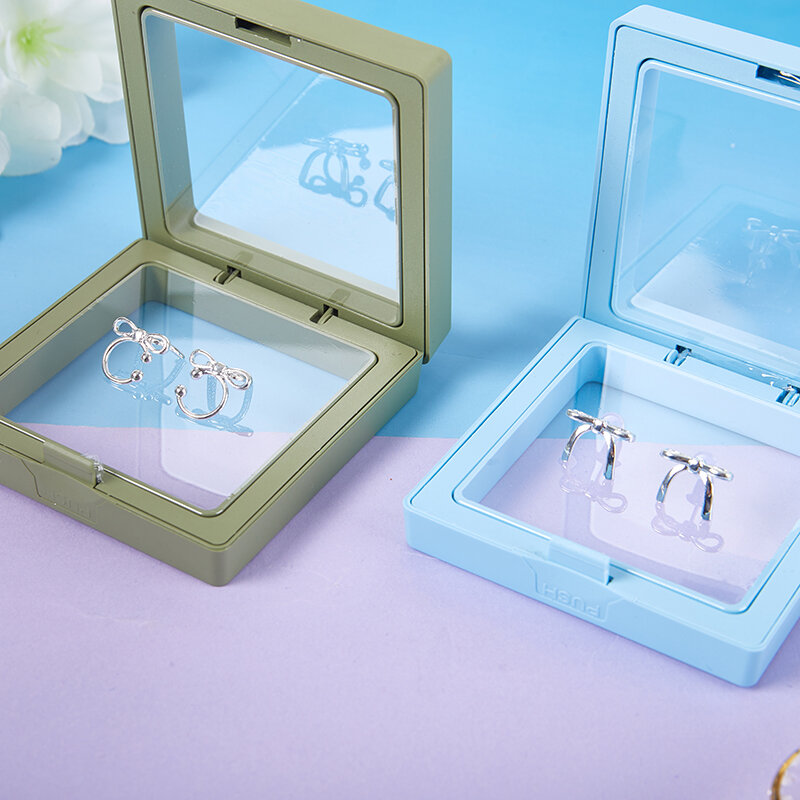 Kotak penyimpanan peralatan tampilan Aksesori Perhiasan Film PE kotak penyimpanan jepit rambut kalung transparan gantung