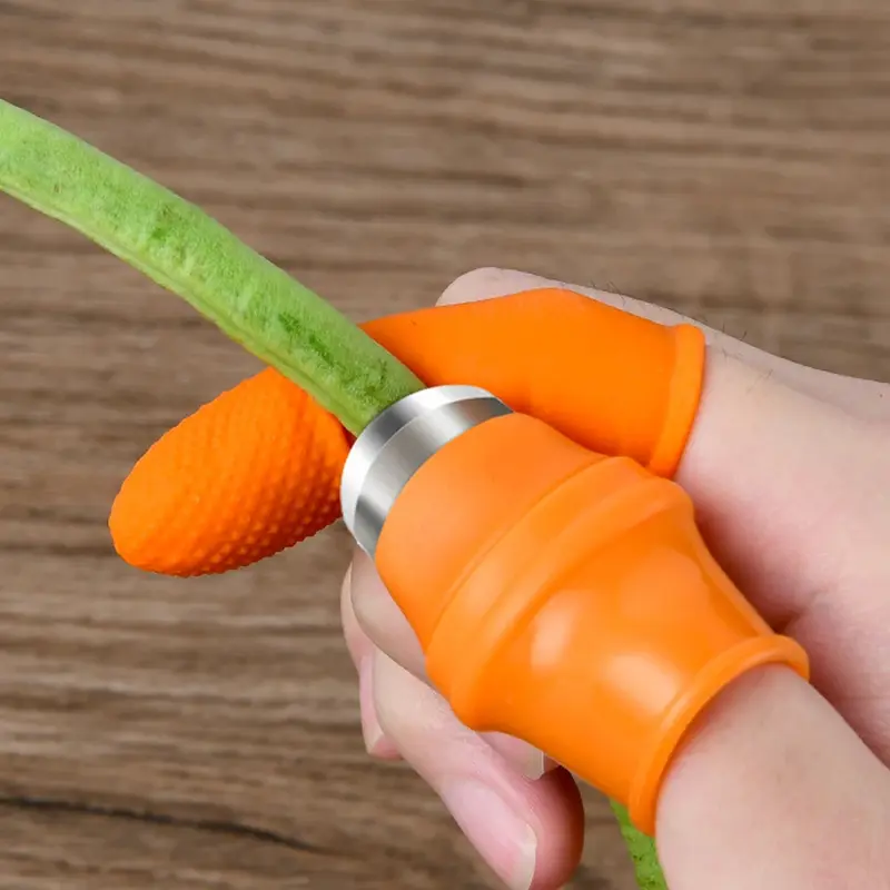 มีดตัดนิ้วป้องกันปลอกนิ้วเครื่องมือปอกผักที่ตัดแบบนิ้วโป้งเครื่องมือทำสวนมีดนิ้ว
