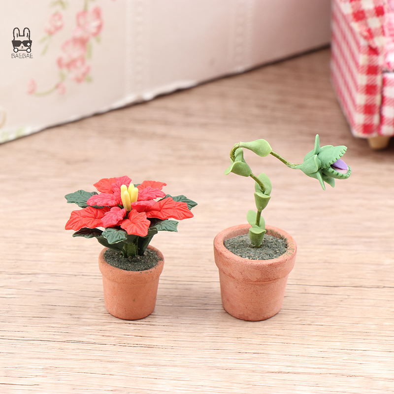 1:12 casa delle bambole in miniatura piante in vaso tulipano vaso di fiori fortuna frutta Bonsai modello giardino decorazioni per la casa giocattolo casa delle bambole accessori
