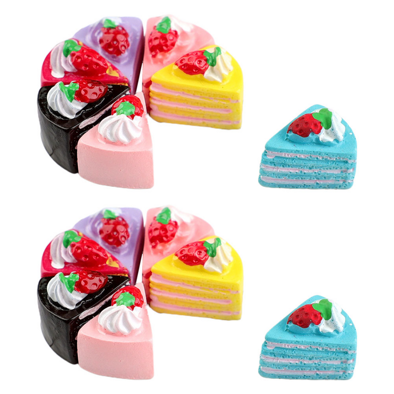 12 Stück Mini Kuchen winziges Modell Lebensmittel Requisite Dekor Miniatur Dessert DIY Zubehör Schmuck Harz Spielzeug