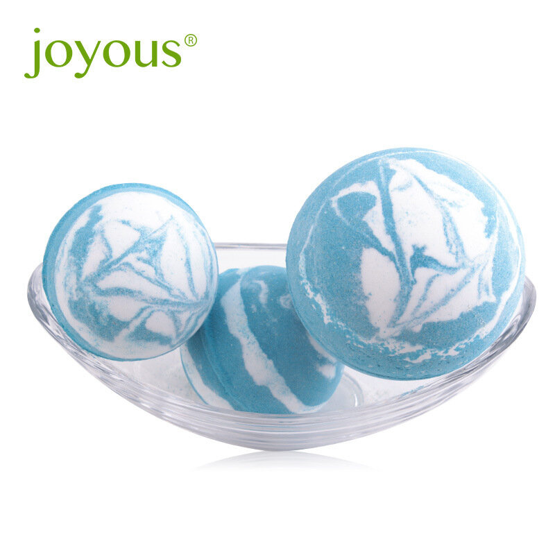 Joyous Bola de Baño azul cielo, Burbuja de aceite esencial, fragancia de menta, burbuja hidratante Pop, 100g