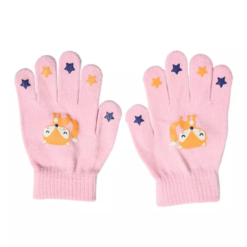 Ciepłe rękawiczki dzianiny wzorem kreskówkowym dla dzieci chłopiec dziewczyna dzieci maluch zimowa szydełkowa gruba rękawica