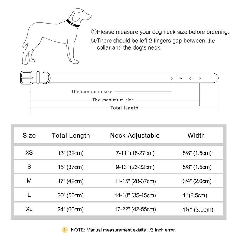 Collar con placa de identificación de cuero personalizado para perros pequeños, medianos y grandes, con relleno suave, nombre grabado gratis, ajustable