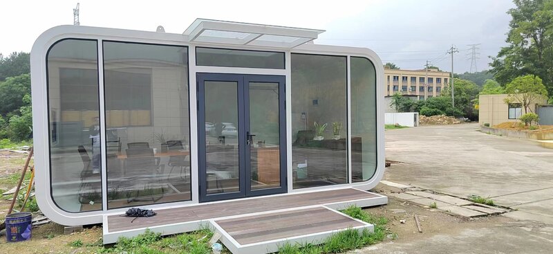 Factory built space capsule cabin container hotel, Movable prefab cabin home, Box house building control module