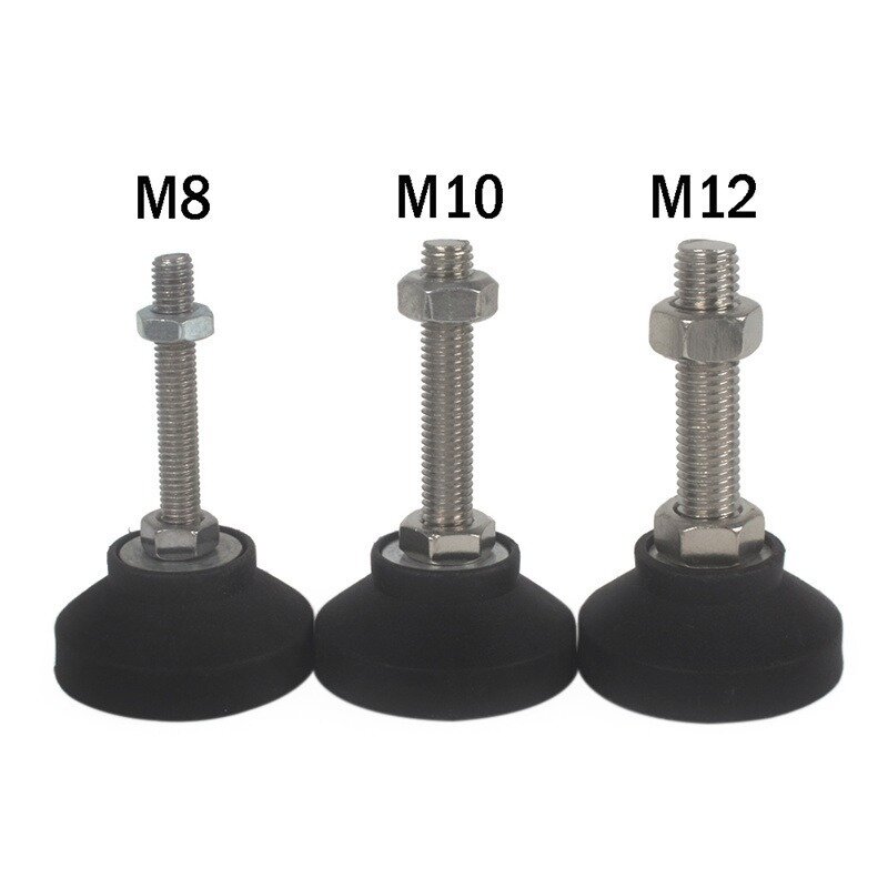 عالية الجودة 4 قطعة M8-M12 موضوع قابل للتعديل القدم الكؤوس الأثاث دعم الساقين مع قاعدة النايلون التسوية قدم وسادة الأثاث الأجهزة