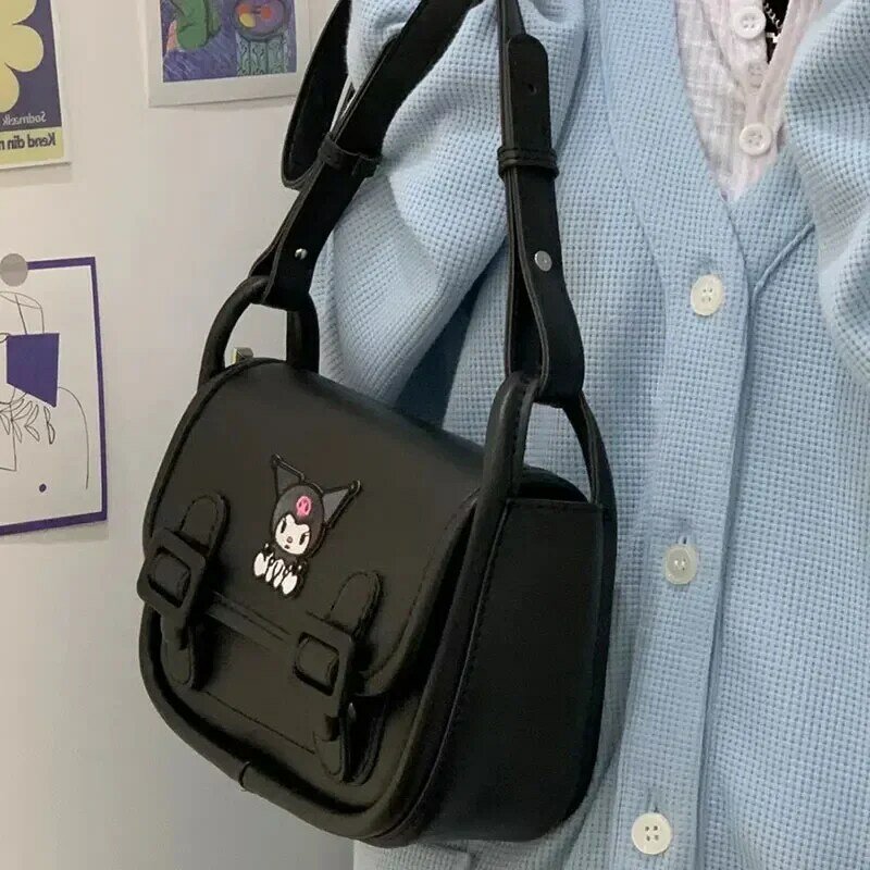Kawaii Sanrio Kuromi Cambridge Net Red with The Same Bag All-match Underarm Bag Shoulder Bag Japan and South Korea Gift
