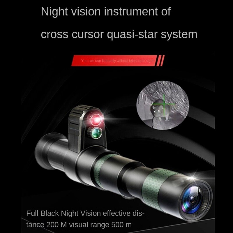 Juego de telescopio de visión nocturna infrarroja HD, punto de cruz, con objetivo de visión nocturna, caza, equipo de caza fantasma
