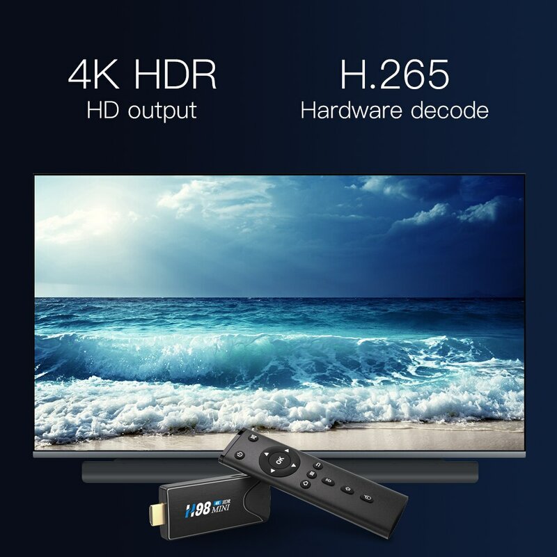 HONGTOP Mini TV Stick Android 10 4K HD 2G 16G TV Box 2.4G 5G Dual Wifi Smart TV Box H.265 lettore multimediale ricevitore TV Set Top Box