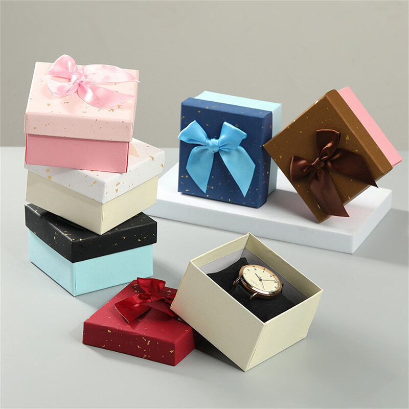 Boîte de rangement carrée pour montre-bracelet, support d'affichage de bijoux, étui d'emballage, accessoires
