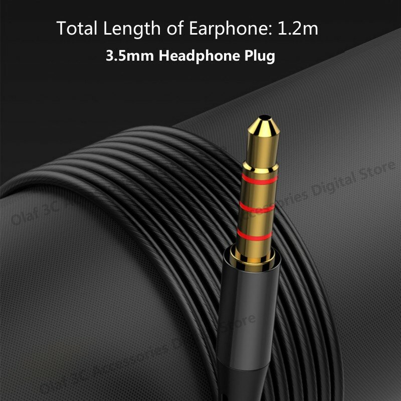 أولاف 3.5 مللي متر سماعات سلكية في الأذن سماعة السلكية سماعات مع ميكروفون باس ستيريو سماعات الرياضة في خط التحكم للهواتف