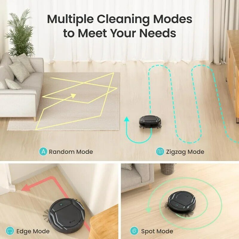 Lefant Robot Vacuum Cleaner with 2200Pa Powerful Suction,Tangle-Free,Wi-Fi/App/Alexa,Featured 6 Cleaning Modes