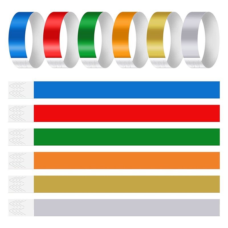 Неоновые цветные браслеты для мероприятий, 600 шт., водонепроницаемые легкие браслеты из синтетической бумаги идентификационные браслеты