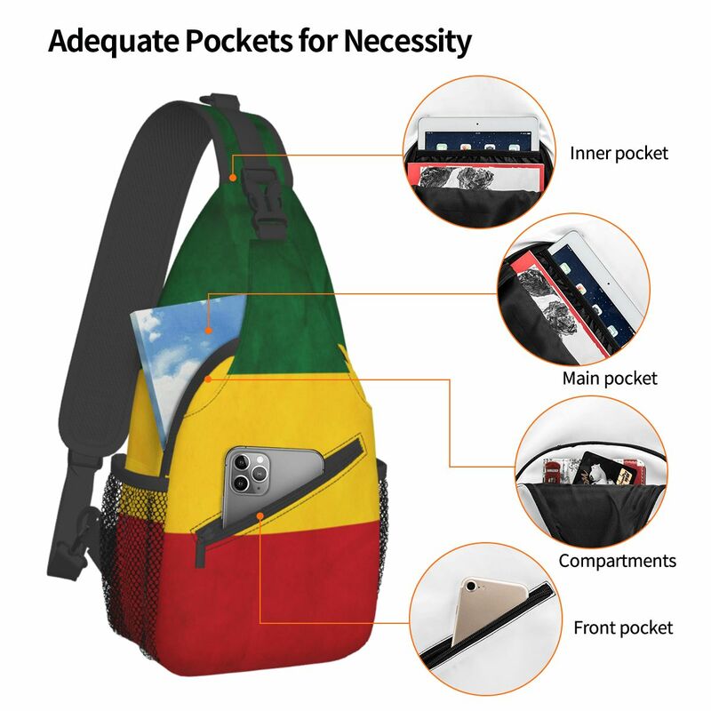 Маленькие сумки-слинги с флагом Иуды раста, нагрудная сумка через плечо, рюкзак для путешествий, пешего туризма, модная сумка для книг