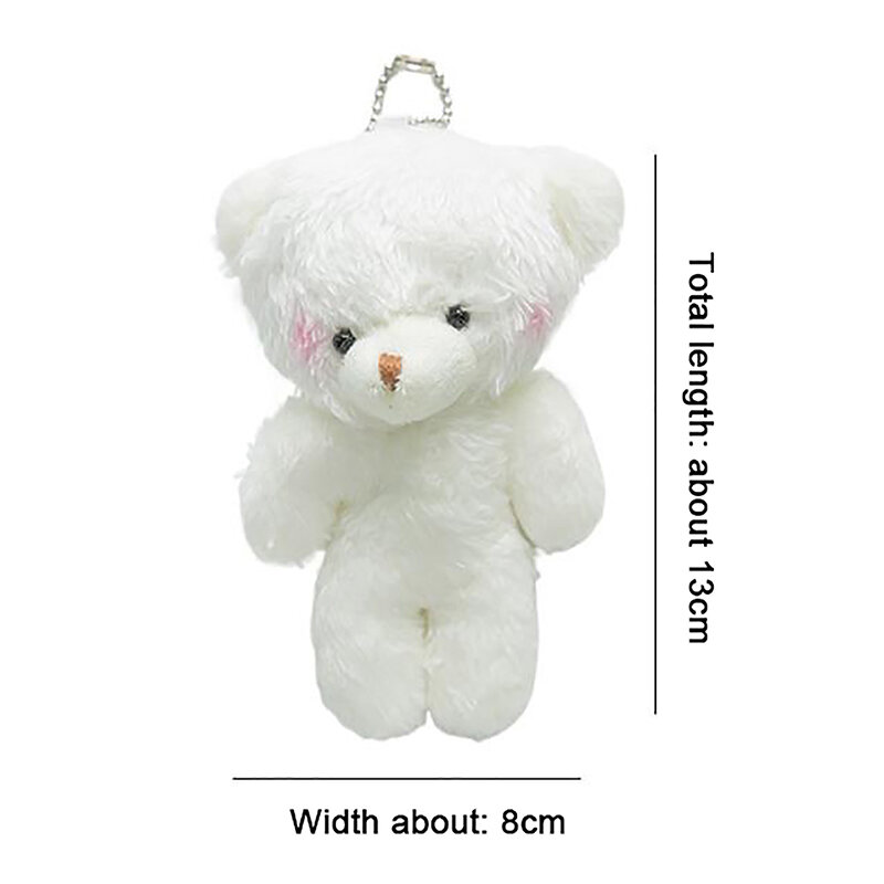 만화 작은 곰 봉제 인형 장난감 펜던트 키체인 배낭 걸이식 장식 선물, 푹신하고 부드러운 인형 열쇠고리, 1 개