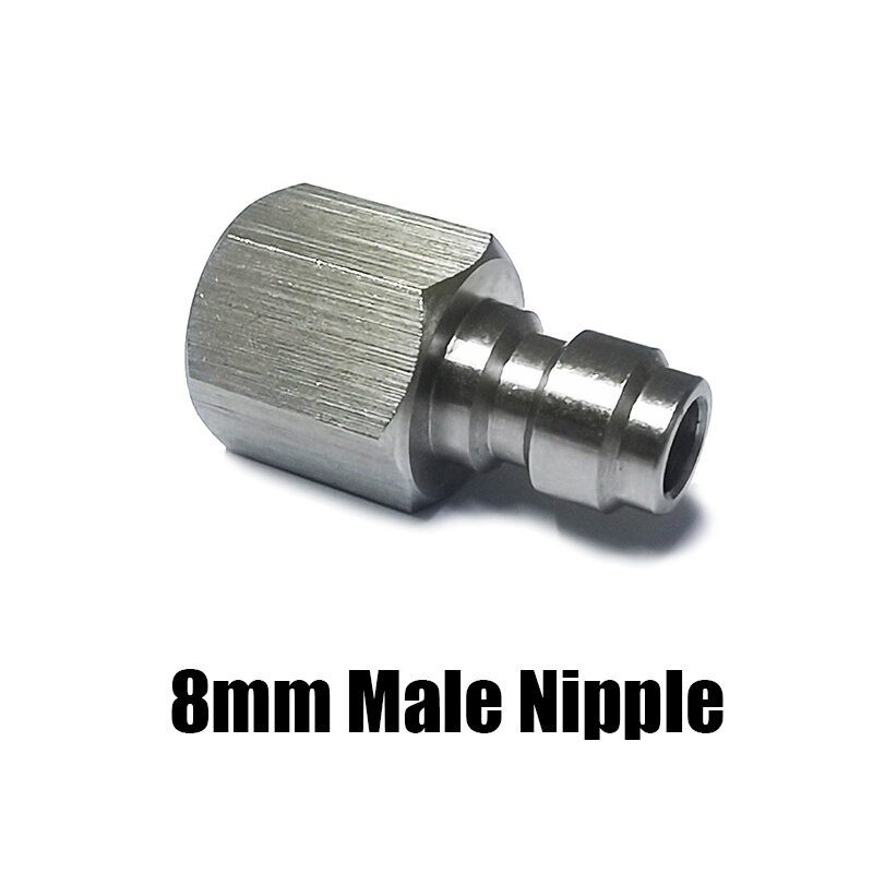 Adaptador de carregamento de desconexão rápida 8mm macho pulg acoplador conector de aço inoxidável 1/8npt m10 * 1/8bspp