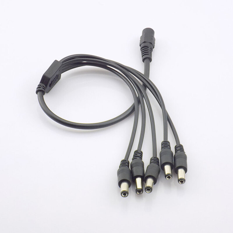 DC Power Supply Adapter 12V Pigtail 2.1*5.5mm 1 Female To 5 Male Splitter Cable Plug For CCTV Camera DVR NVR A7