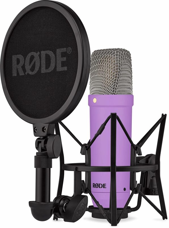 Конденсаторный микрофон RODE NT1 с большой диафрагмой и амортизирующим поп-фильтром, XLR-кабель для музыкального производства, записи вокала