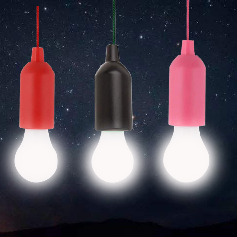 Luz LED colgante portátil para exteriores, lámpara de bombilla colorida para tienda de campaña, Retro, creativa, alimentada por batería para senderismo y Pesca