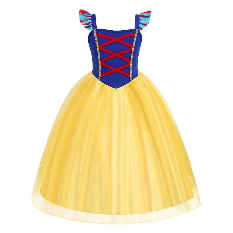 Little Girls Grace Snow White Dress Summer Costume Role Play Disneyland Trip Princess Frock Casual Gown Soft Comfortable Robes