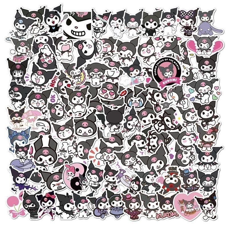 100 Stuks Kawaii Mijn Melodie Kuromi Hello Kitty Stickers Voor Kinderen Meisjes Diy Laptop Dagboek Schattige Cartoon Sanrio Sticker Stickers