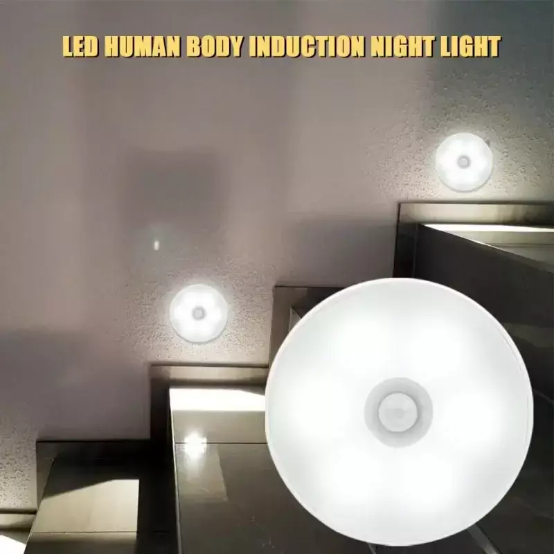 Led Bewegingssensor Licht Draadloos Nachtlampje Onder Kast Licht Kastlamp Smart Wandgemonteerde Body Inductie Lamp Home Decor