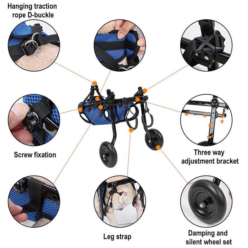 Wheelchair For Cat Disabled Big Puppy Hind Limb Booster Pet Cart Cat Dog General Rehabilitation Exercise Hind Legs Bracket Bra
