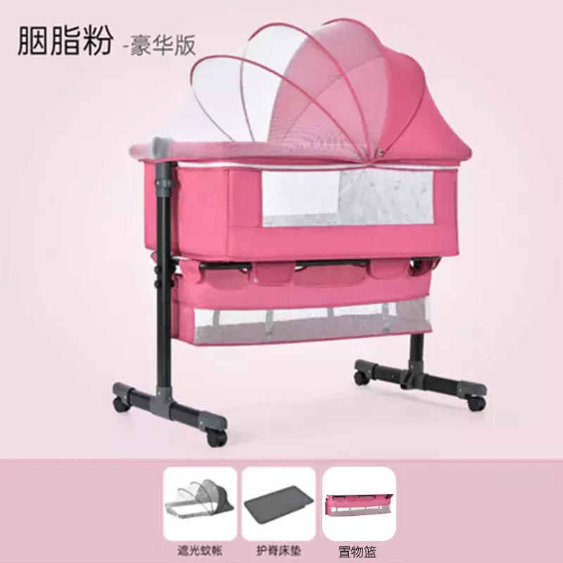 Łóżeczko łóżko dla noworodka splatanie duże łóżko Shaker Bb łóżko dziecięce łóżeczko z kołyską wielofunkcyjne mobilne składane