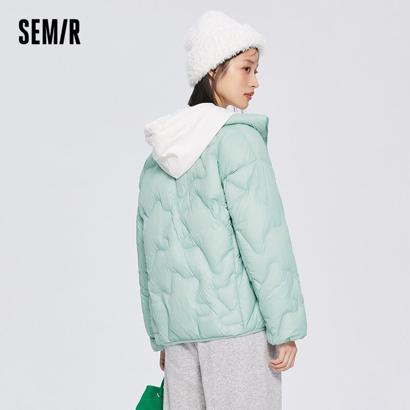 Semir Down Jacket Women Waterproof And Oil-Proof Light And Warm 2022 Winter New Stand Collar Jacket