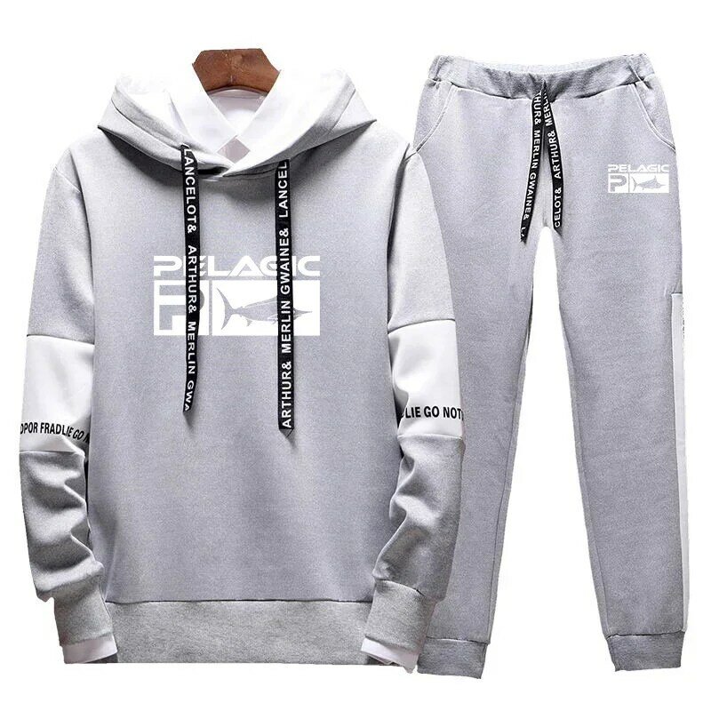 2024 Men Pelagic Fishing Spring And Autumn New Printing High Quality Popular Lace-up Sets Hoodie Sweatpants Fashion Suit