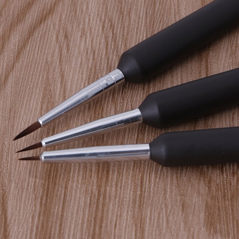 Y1UF 3 pezzi penna per art che punteggia pittura disegno gel liner smalto pennello strumento durevole