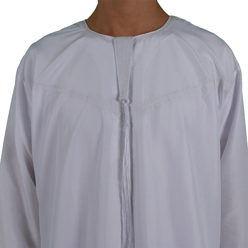 Bezgenderowy islamski styl etniczny muzułmańska szata luźny prosty jednolity kolor wygodny bliskowschodni arabski szlafrok z długimi rękawami Unisex