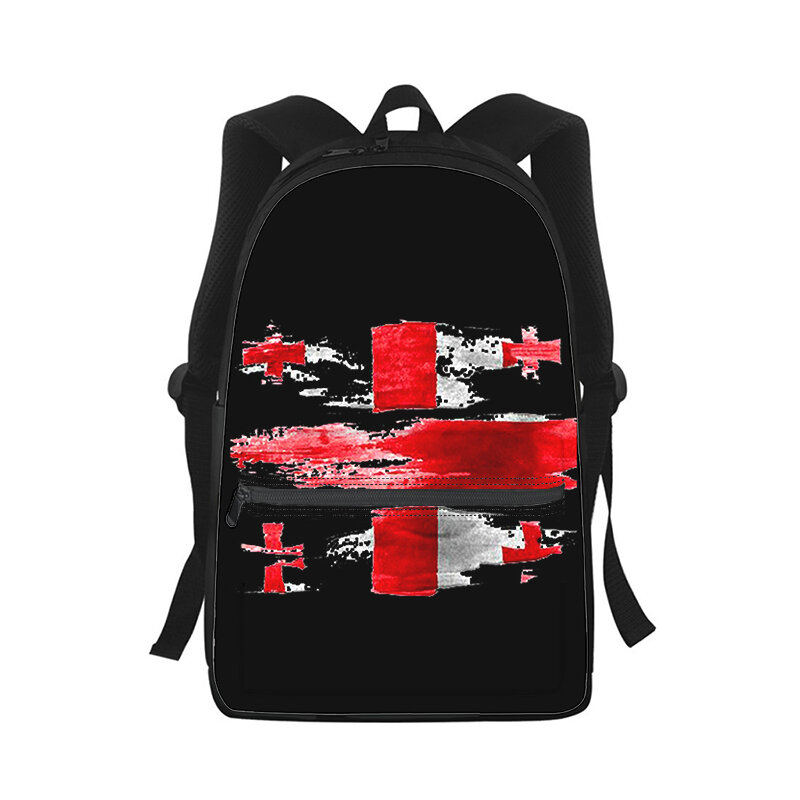 Georgia flag Men Women Backpack 3D Print Fashion Student School Bag Laptop Backpack Kids Travel Shoulder Bag