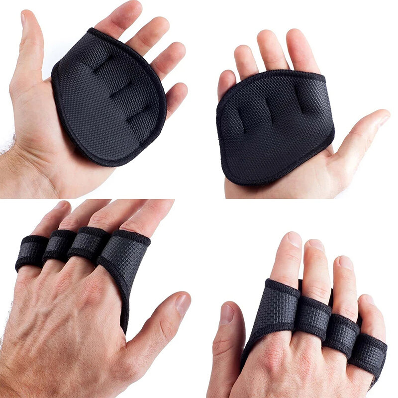 Coppia di protezioni per il palmo guanti per il Fitness da palestra mezze dita sollevamento pesi Palm Dumbbell Grip Pads guanti da allenamento per sollevamento pesi palestra W