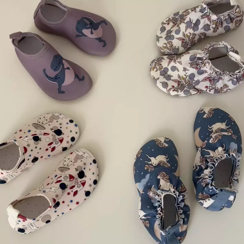 KS-zapatos de playa para bebé, niño y niña, zapatillas deportivas estampadas para agua, natación, zapatos acuáticos descalzos para niños, zapatillas para interiores y exteriores