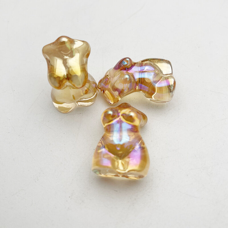 Adorno chapado de cristal para mujer, accesorio de joyería de 18x32MM, regalo de cumpleaños, venta al por mayor, sin gancho, envío gratis, 10 unidades