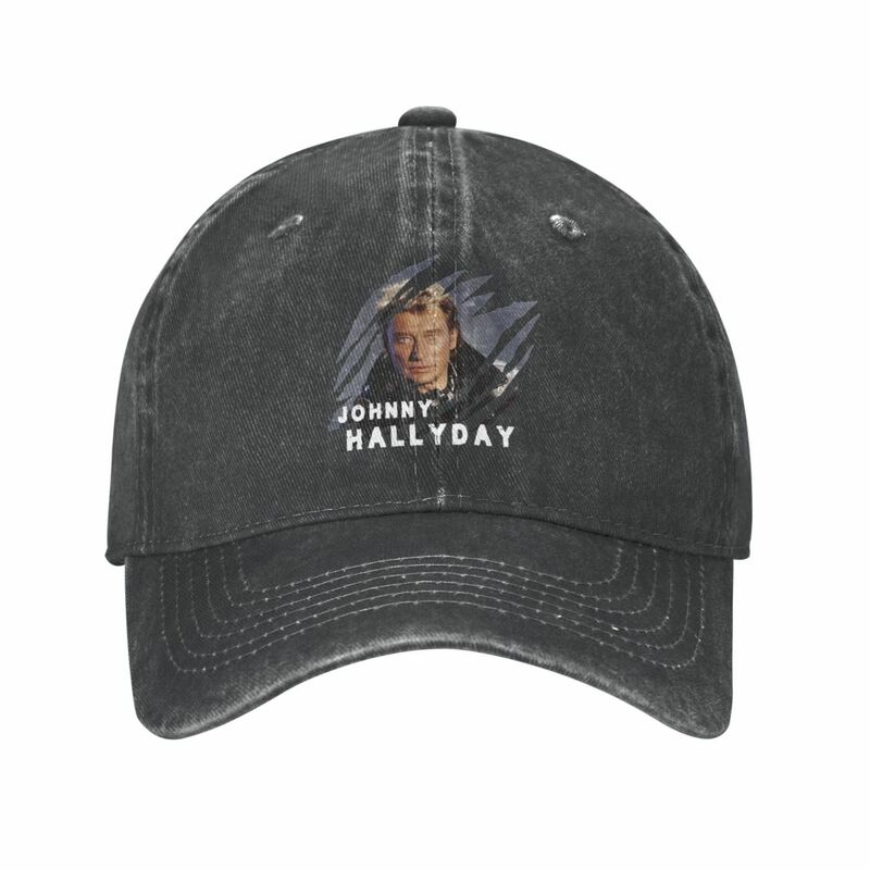 Johnny Hallyday นักร้องป๊อปหมวกเบสบอลสไตล์ unisex หมวกแจ็คเก็ตยีนส์ขาด Snapback หมวกไม่มีโครงสร้างกลางแจ้งออกกำลังกาย