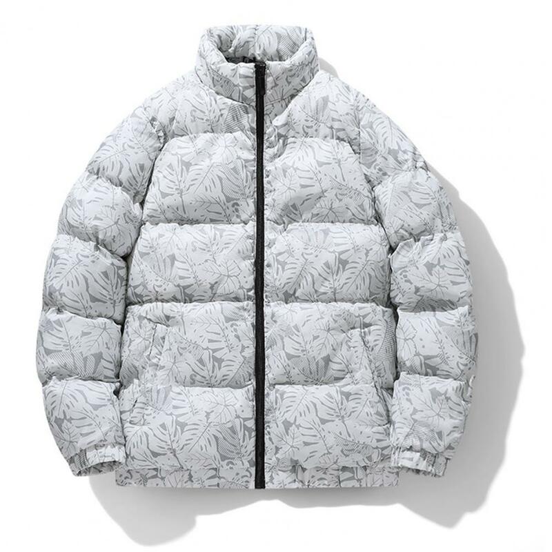 Manteau d'hiver ultra-épais rembourré en coton pour homme, col montant coupe-vent, fermeture à glissière pour la protection du cou