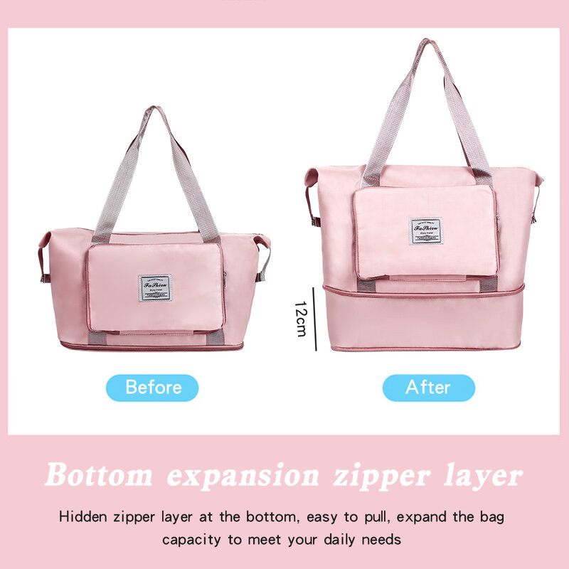 Ladies foldable travel bag short-distance hand-held large-capacity travel waiting to be produced poor luggage fitness mummy bag