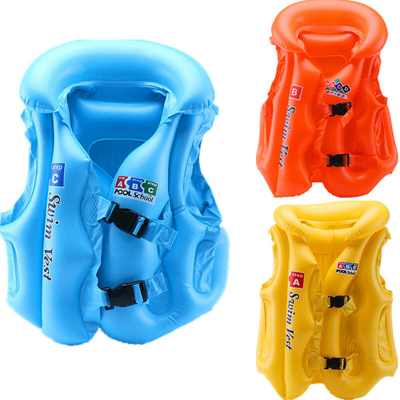 Kids Baby Life Jackets Inflatable Swim Vest PVC Children Assisted inflatable Swimwear For Water Sport Swimming Pool Accessories