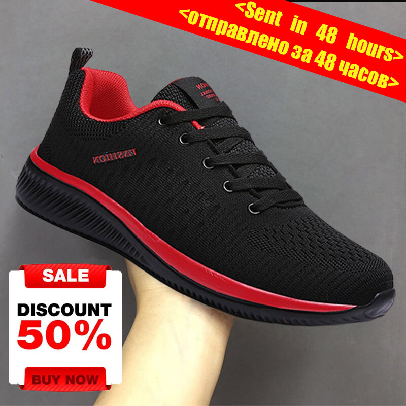 Sport Schoenen Mannen Lichtgewicht Running Sneakers Wandelen Casual Ademende Schoenen Non-Slip Comfortabele Zwart Big Size 38-48 hombre