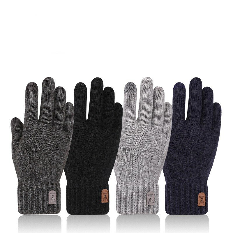 2023 neue warme Herren handschuhe Winter Touchscreen plus Fleece handschuhe kalt warme Woll strick handschuhe