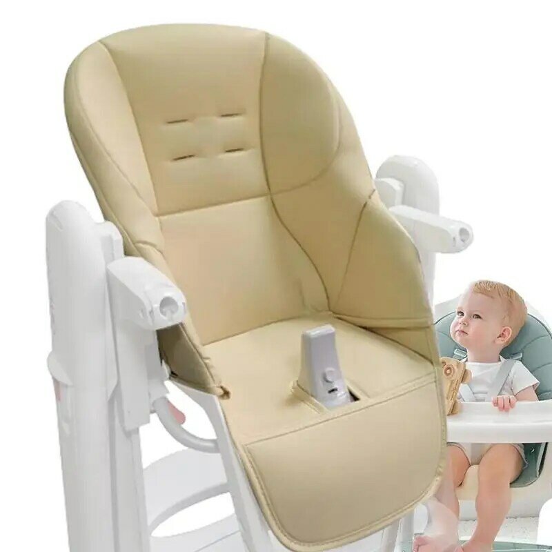 Cojín de asiento de silla alta para niños, funda de asiento suave de cuero PU y esponja, cojín de silla para niños, funda de protección de silla cómoda