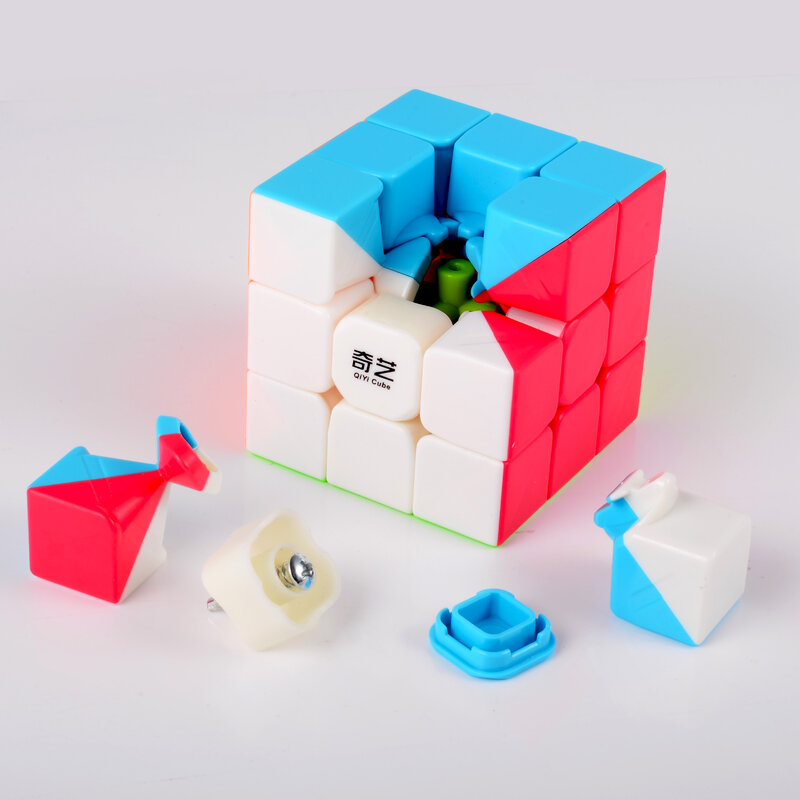 Qiyi guerreiro w colorido 3x3x3 cubo 3 camadas cubo mágico profisional competição cubo 3x3 neo quebra-cabeça velocidade cubo brinquedos para crianças