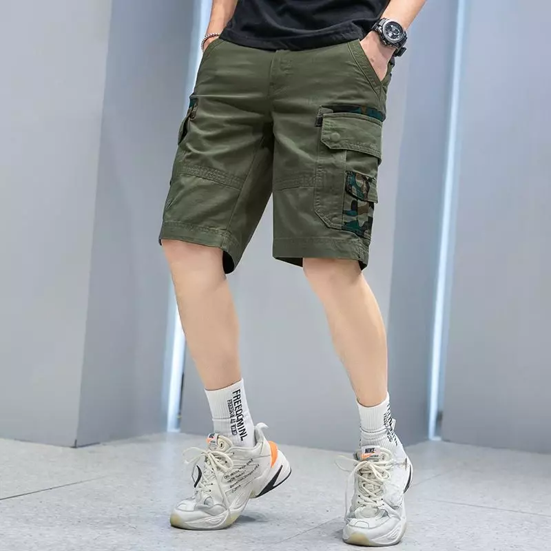 Mens Cargo Shorts Camouflage Camo Bermuda Short Pants for Men Hiking 2024 Fashion Elastic Waist Harajuku Loose Y2k Luxury Jogger