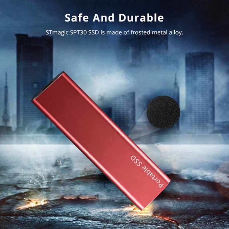 Solid State Hard Disk 2TB portabel, Hard Drive eksternal SSD USB 3.1/tipe-c kecepatan tinggi kapasitas tinggi 500GB